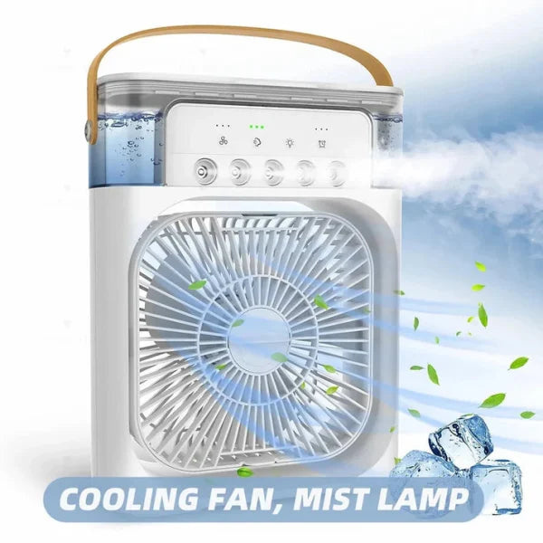 Portable Air Conditioner Fan Usb Electric Fan With Led Night Light, Fine Mist Water, And Humidifier Function | Led Night Light Water Mist (random Color)-10 inch